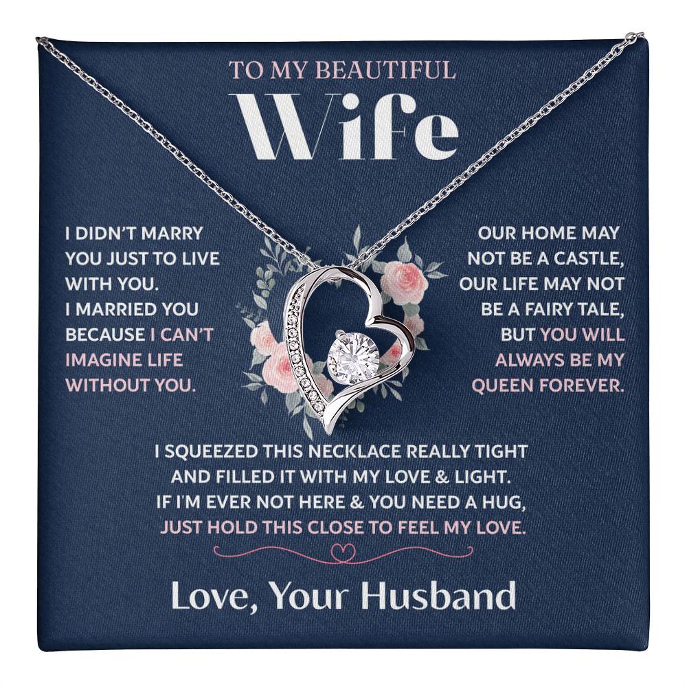 To My Wife Jewelry – Forever Love Necklace, Romantic Gift for Her, The Greatest Blessing in My Life, Perfect for Birthday, Christmas, Anniversary, or Valentine’s Day