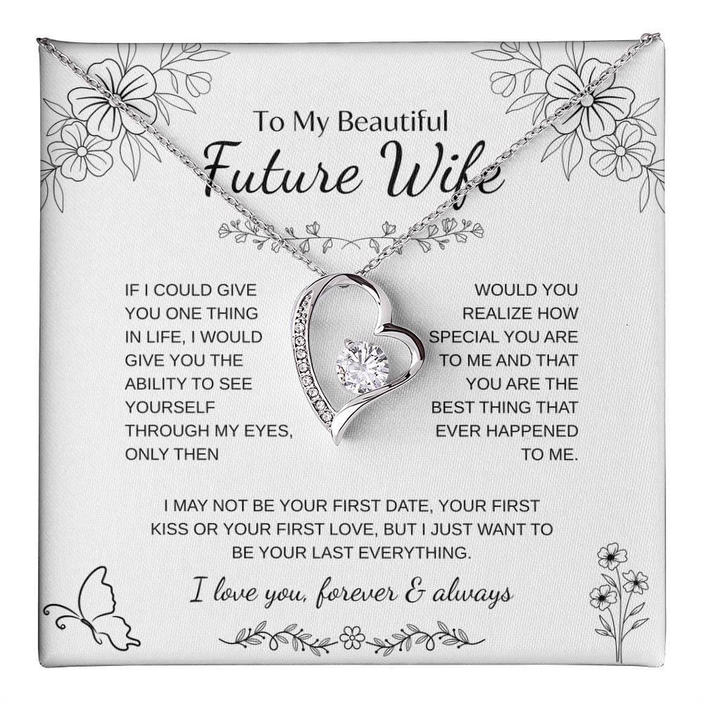 To My Future Wife Necklace - Promise Necklace For Her, Fiance Gifts For Her, Birthday Gifts For Future Wife With Message Card, To My Soulmate Necklace For Women Women Romantic Jewelry With Message Card, Gift Box