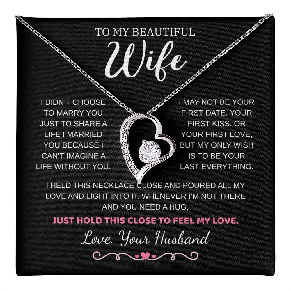 To My Wife Jewelry – Forever Love Necklace, Romantic Gift for Her, The Greatest Blessing in My Life, Perfect for Birthday, Christmas, Anniversary, or Valentine’s Day