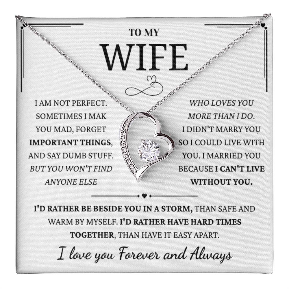To My Wife – Forever Love Necklace, Gift for Wife from Husband, Romantic Anniversary Birthday Christmas Jewelry, Meaningful Love Message Card, Perfect Valentine’s Day Gift