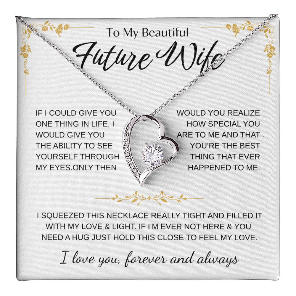 To My Future Wife Necklace - Promise Necklace For Her, Fiance Gifts For Her, Birthday Gifts For Future Wife With Message Card, To My Soulmate Necklace For Women Women Romantic Jewelry With Message Card, Gift Box