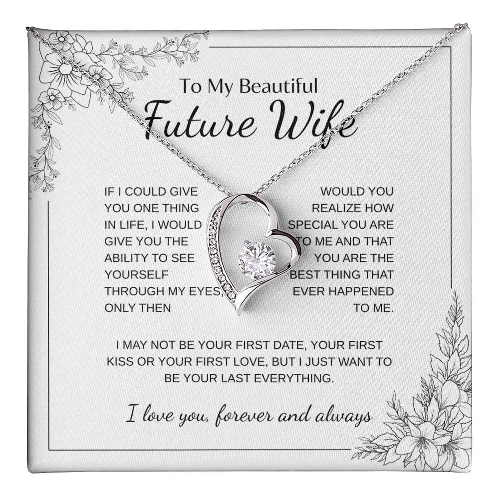 To My Future Wife Necklace - Promise Necklace For Her, Fiance Gifts For Her, Birthday Gifts For Future Wife With Message Card, To My Soulmate Necklace For Women Women Romantic Jewelry With Message Card, Gift Box