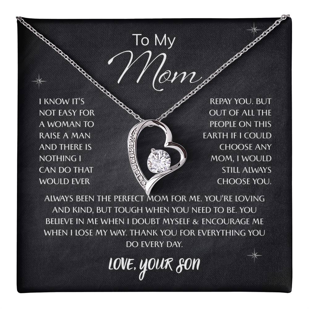 To My Mom – Sentimental Necklace with Heartfelt Card, Thoughtful Gifts from Daughter or Son for Mother’s Day, Birthday, Christmas