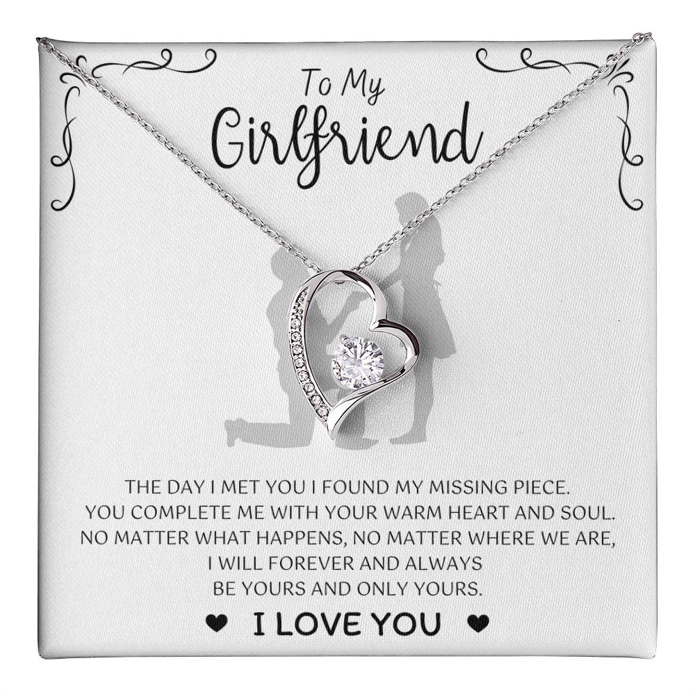 To My Girlfriend – Sterling Silver Forever Love Necklace, Meaningful Jewelry Gift for Her, Birthday, Anniversary, Valentine’s Day