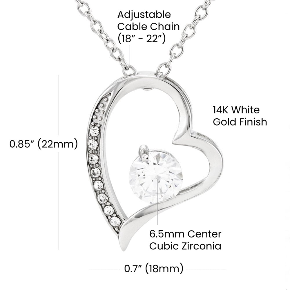 To My Wife – Forever Love Necklace, Gift for Wife from Husband, Romantic Anniversary Birthday Christmas Jewelry, Meaningful Love Message Card, Perfect Valentine’s Day Gift