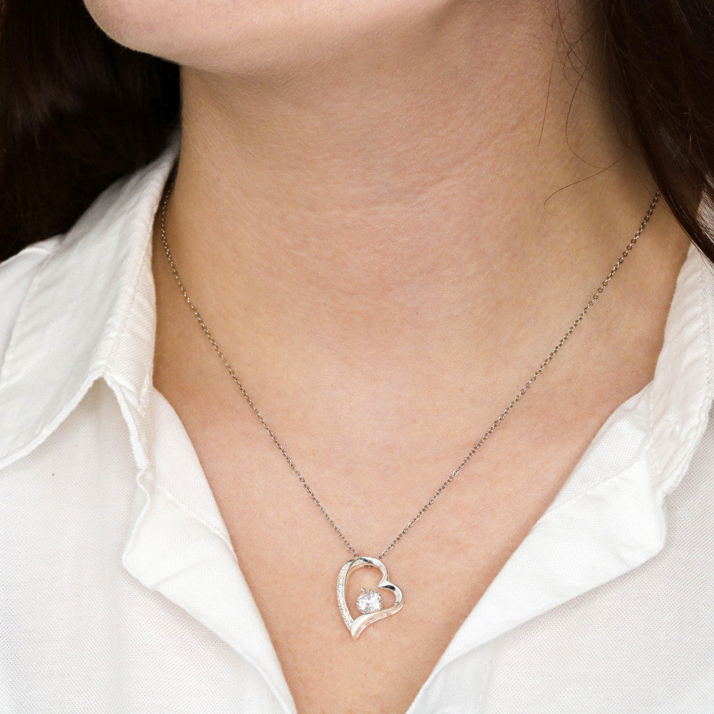 To My Girlfriend – Sterling Silver Forever Love Necklace, Meaningful Jewelry Gift for Her, Birthday, Anniversary, Valentine’s Day