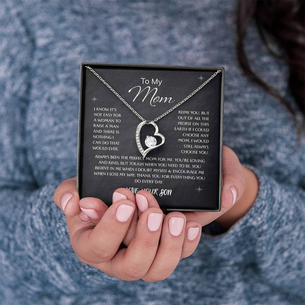To My Mom – Sentimental Necklace with Heartfelt Card, Thoughtful Gifts from Daughter or Son for Mother’s Day, Birthday, Christmas