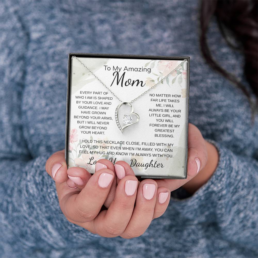 To My Mom – Sentimental Necklace with Heartfelt Card, Thoughtful Gifts from Daughter or Son for Mother’s Day, Birthday, Christmas