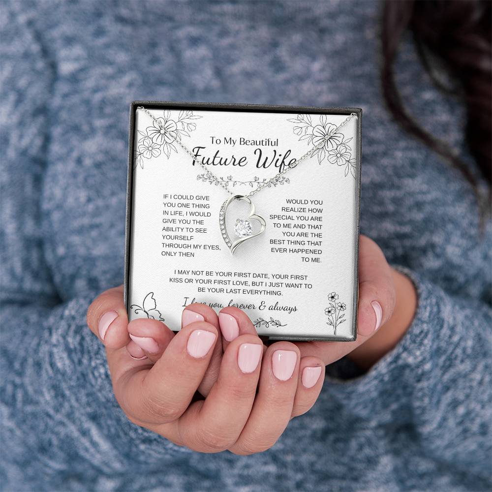To My Future Wife Necklace - Promise Necklace For Her, Fiance Gifts For Her, Birthday Gifts For Future Wife With Message Card, To My Soulmate Necklace For Women Women Romantic Jewelry With Message Card, Gift Box