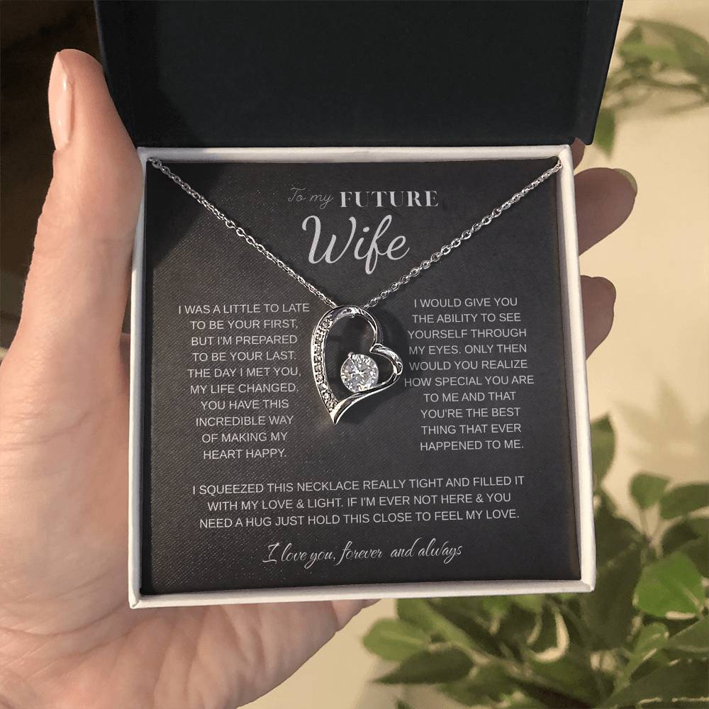 To My Future Wife Necklace - Promise Necklace For Her, Fiance Gifts For Her, Birthday Gifts For Future Wife With Message Card, To My Soulmate Necklace For Women Women Romantic Jewelry With Message Card, Gift Box