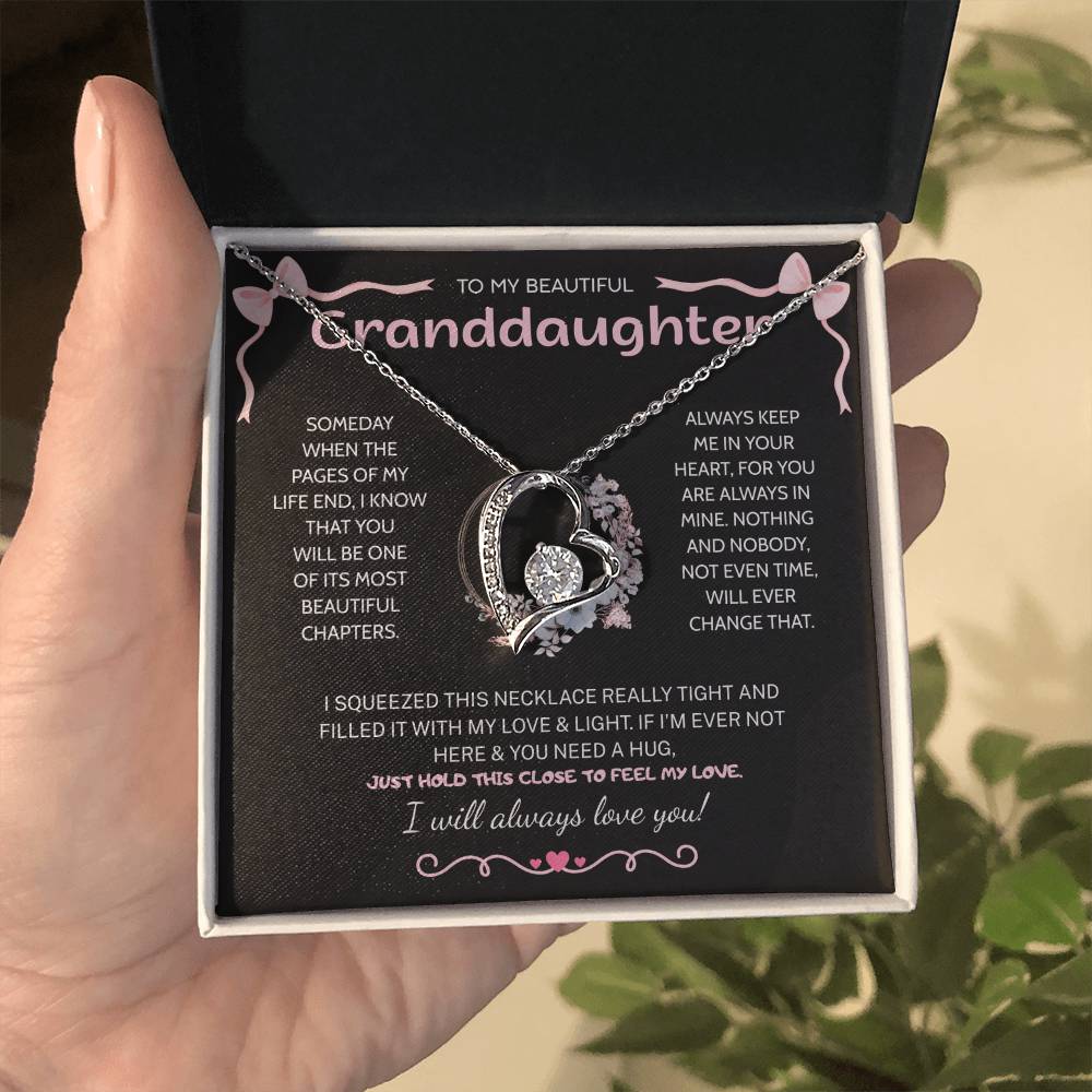 Granddaughter Gifts From Grandma Grandpa - To My Granddaughter Necklace With Heartfelt Message & Elegant Box, Jewelry Gift For Birthday, Graduation, Valentines, Mothers Day, Christmas & More