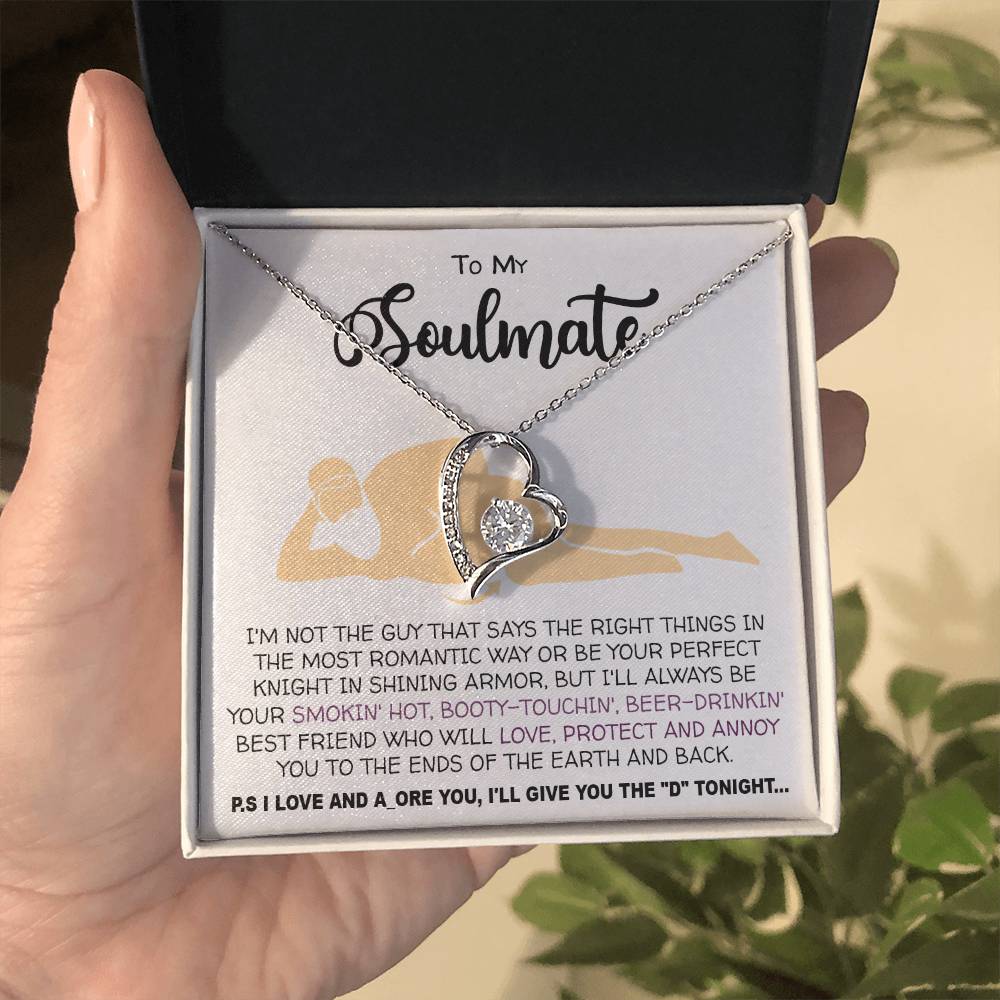Necklace To my Soulmate necklace for Women Gifts from Boyfriend Funny Gifts For Girlfriend Best Birthday Gift Ideas For Wife, Romantic Jewelry For Her Anniversary on Valentine day Forever Love not Earing Template
