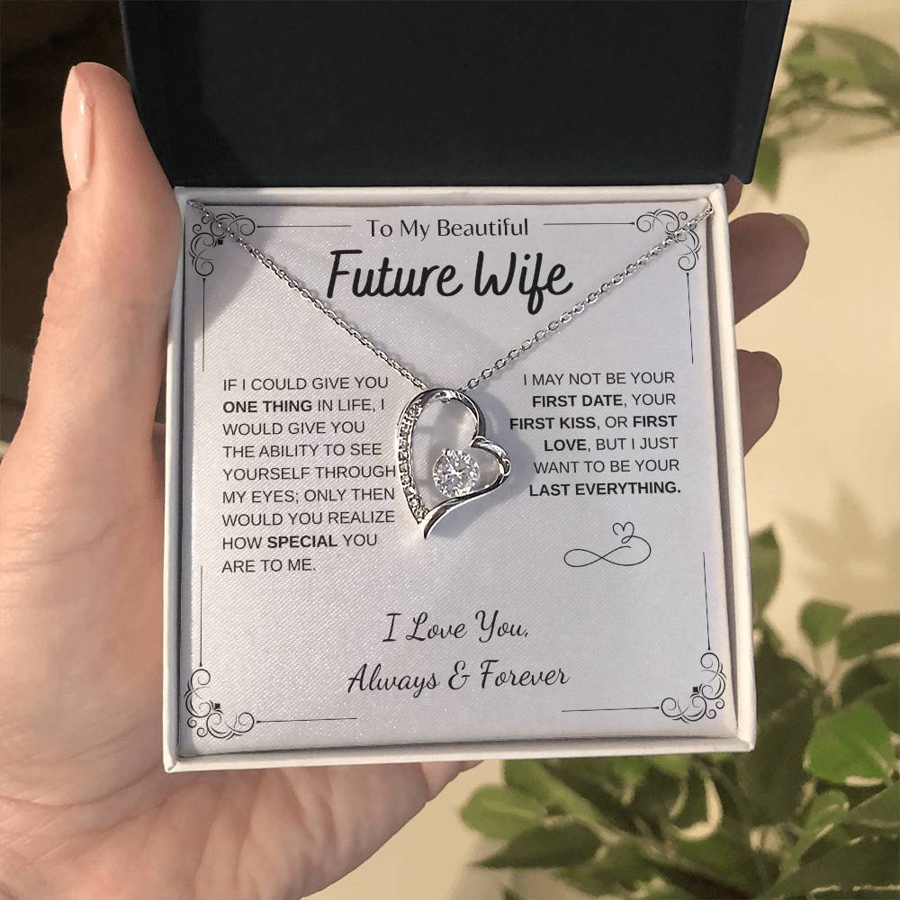 To My Future Wife Necklace - Promise Necklace For Her, Fiance Gifts For Her, Birthday Gifts For Future Wife With Message Card, To My Soulmate Necklace For Women Women Romantic Jewelry With Message Card, Gift Box