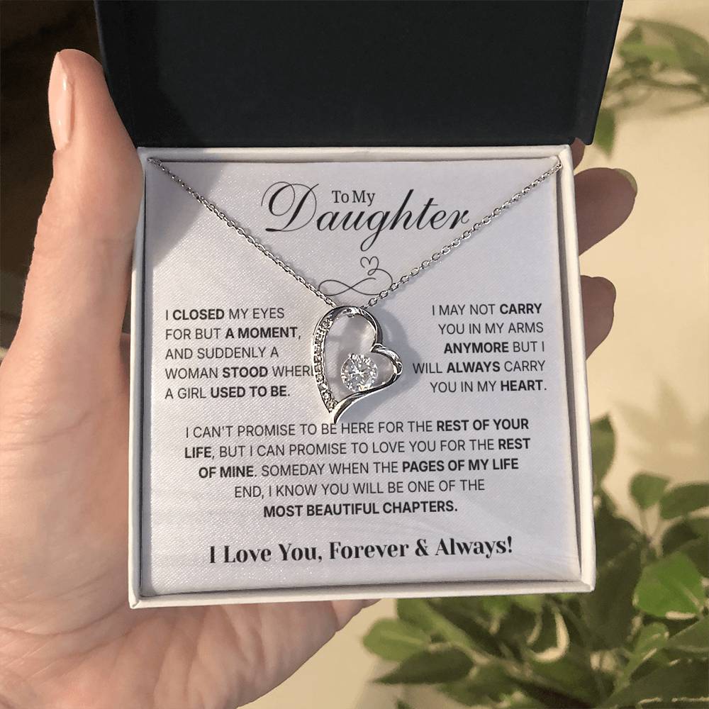 To My Daughter Necklace from Dad – Christmas Gift for Daughter or Daughter-in-Law, Birthday Jewelry for Women, Valentine's Day & Mother's Day Present
