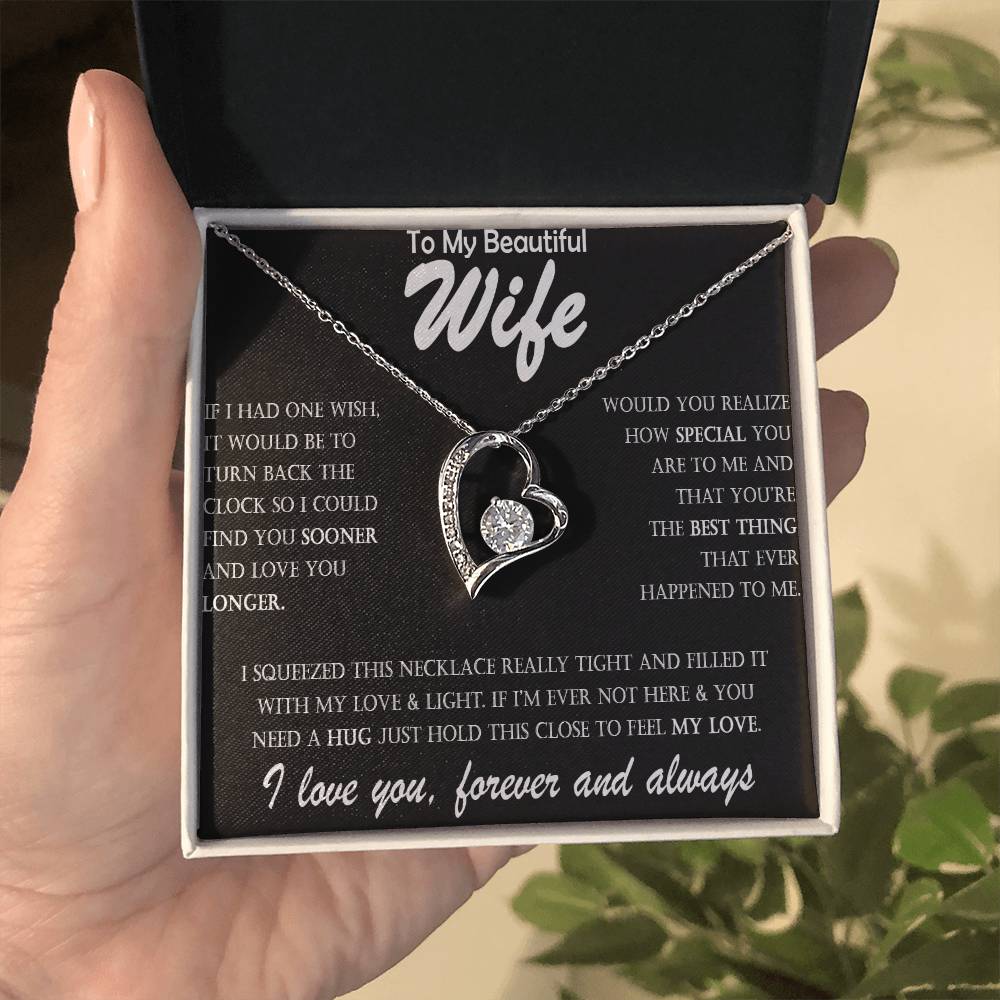 Stainless Steel Heart Necklace for Wife – Durable Love Pendant Jewelry – Perfect Romantic Gift for Her on Anniversary, Valentine’s Day, Birthday