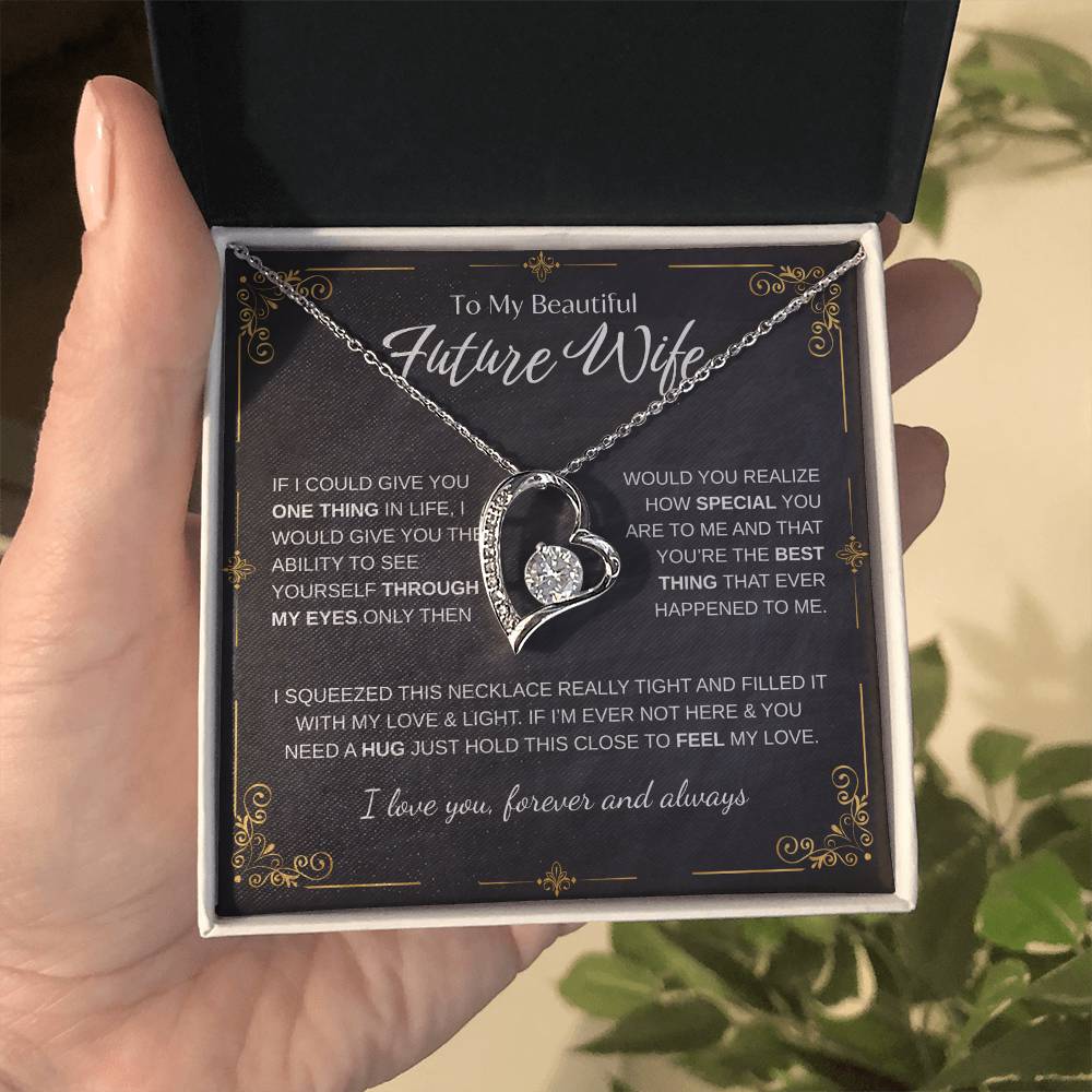 To My Future Wife Necklace - Promise Necklace For Her, Fiance Gifts For Her, Birthday Gifts For Future Wife With Message Card, To My Soulmate Necklace For Women Women Romantic Jewelry With Message Card, Gift Box