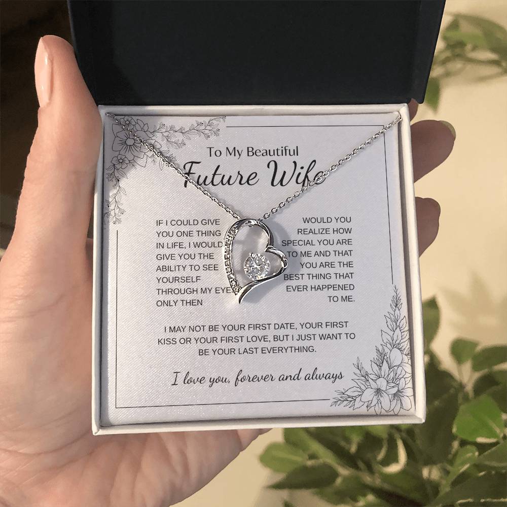 To My Future Wife Necklace - Promise Necklace For Her, Fiance Gifts For Her, Birthday Gifts For Future Wife With Message Card, To My Soulmate Necklace For Women Women Romantic Jewelry With Message Card, Gift Box