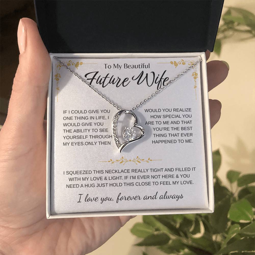To My Future Wife Necklace - Promise Necklace For Her, Fiance Gifts For Her, Birthday Gifts For Future Wife With Message Card, To My Soulmate Necklace For Women Women Romantic Jewelry With Message Card, Gift Box
