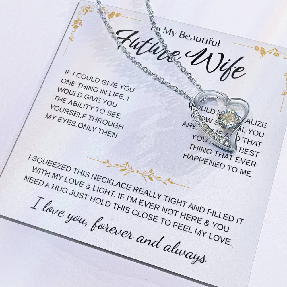 To My Future Wife Necklace - Promise Necklace For Her, Fiance Gifts For Her, Birthday Gifts For Future Wife With Message Card, To My Soulmate Necklace For Women Women Romantic Jewelry With Message Card, Gift Box