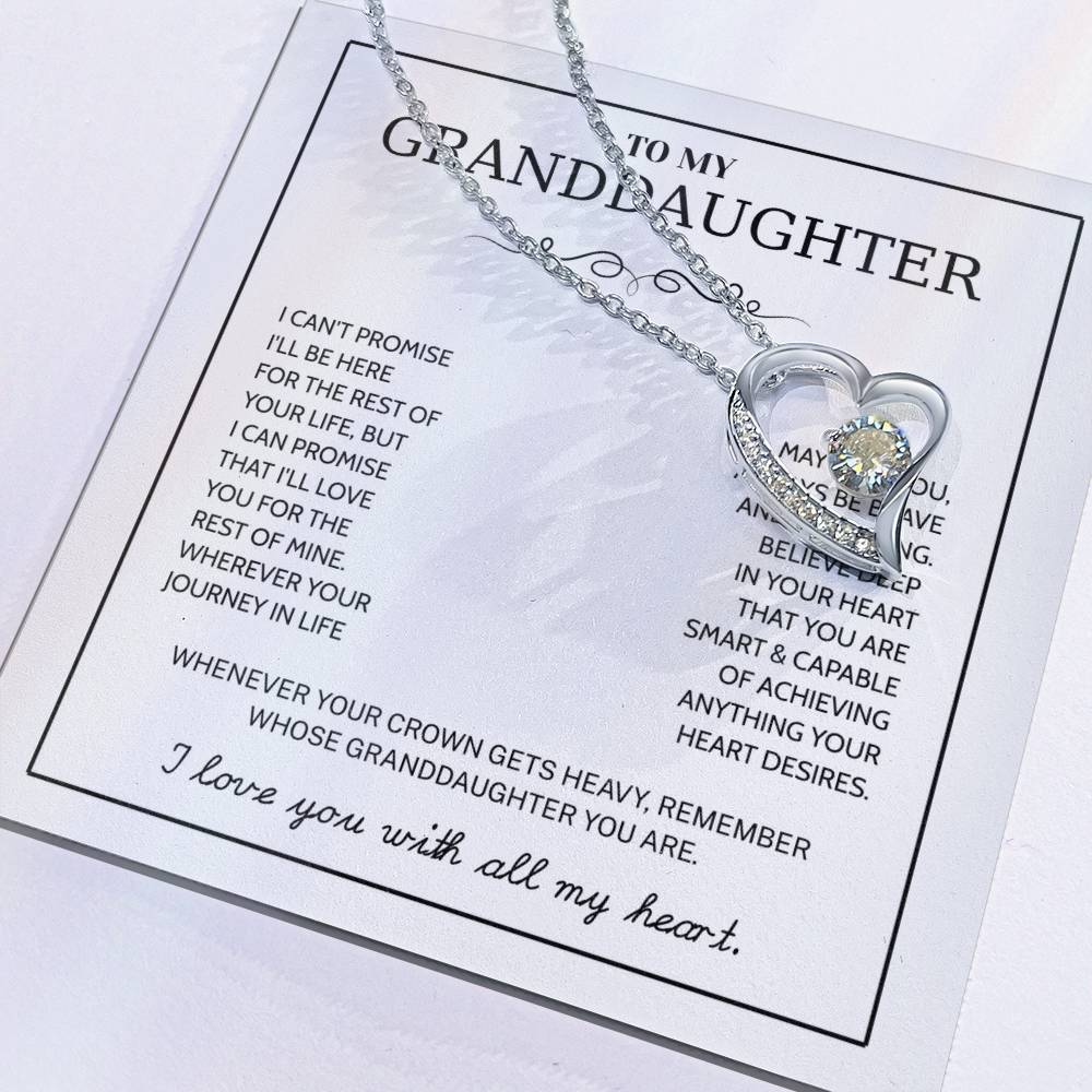 Granddaughter Gifts From Grandma Grandpa - To My Granddaughter Necklace With Heartfelt Message & Elegant Box, Jewelry Gift For Birthday, Graduation, Valentines, Mothers Day, Christmas & More