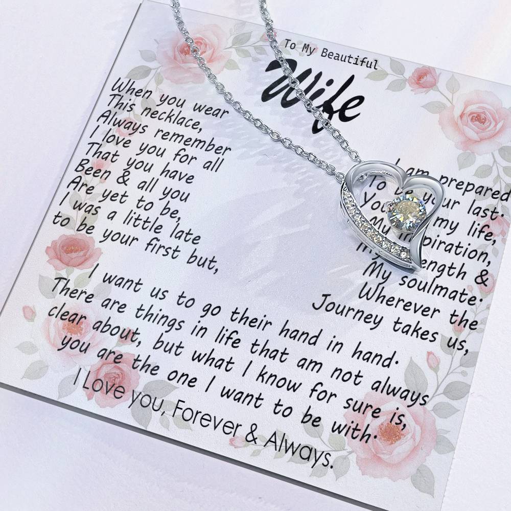 Heart Pendant Necklace for Women – Stainless Steel Jewelry Gift for Wife – Sweet Anniversary, Birthday, Christmas & Valentine’s Day Present