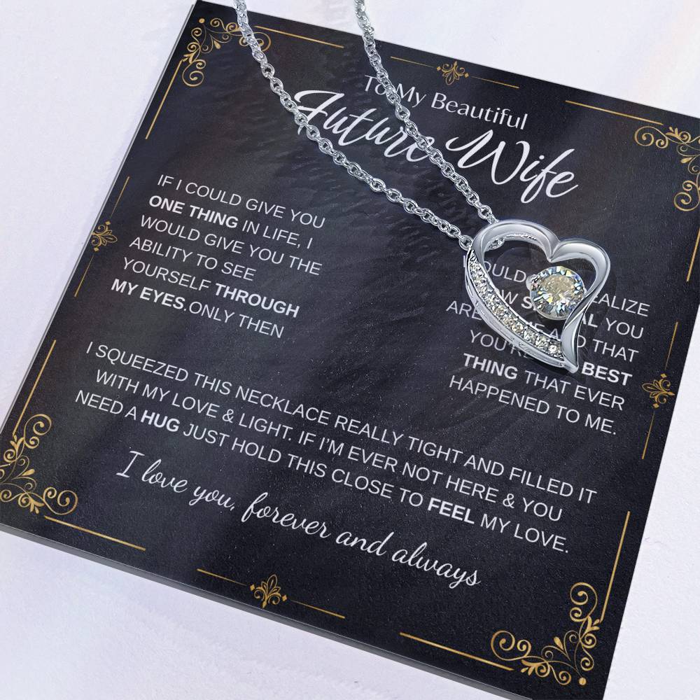 To My Future Wife Necklace - Promise Necklace For Her, Fiance Gifts For Her, Birthday Gifts For Future Wife With Message Card, To My Soulmate Necklace For Women Women Romantic Jewelry With Message Card, Gift Box