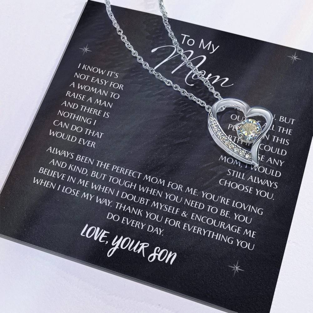 To My Mom – Sentimental Necklace with Heartfelt Card, Thoughtful Gifts from Daughter or Son for Mother’s Day, Birthday, Christmas
