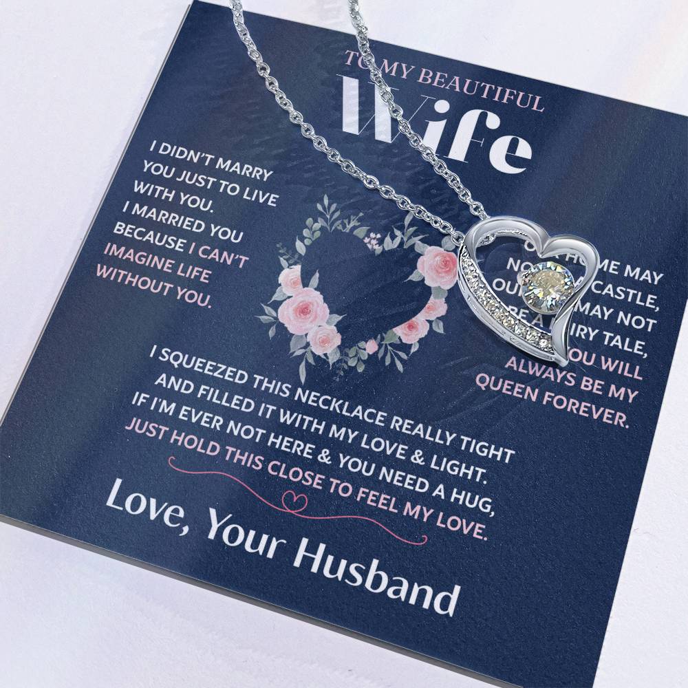 To My Wife Jewelry – Forever Love Necklace, Romantic Gift for Her, The Greatest Blessing in My Life, Perfect for Birthday, Christmas, Anniversary, or Valentine’s Day
