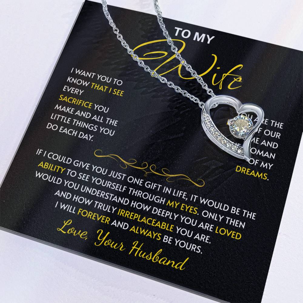 To My Wife Jewelry – Forever Love Necklace, Romantic Gift for Her, The Greatest Blessing in My Life, Perfect for Birthday, Christmas, Anniversary, or Valentine’s Day