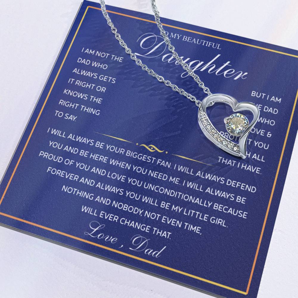 To My Daughter Necklace from Dad – Christmas Gift for Daughter or Daughter-in-Law, Birthday Jewelry for Women, Valentine's Day & Mother's Day Present