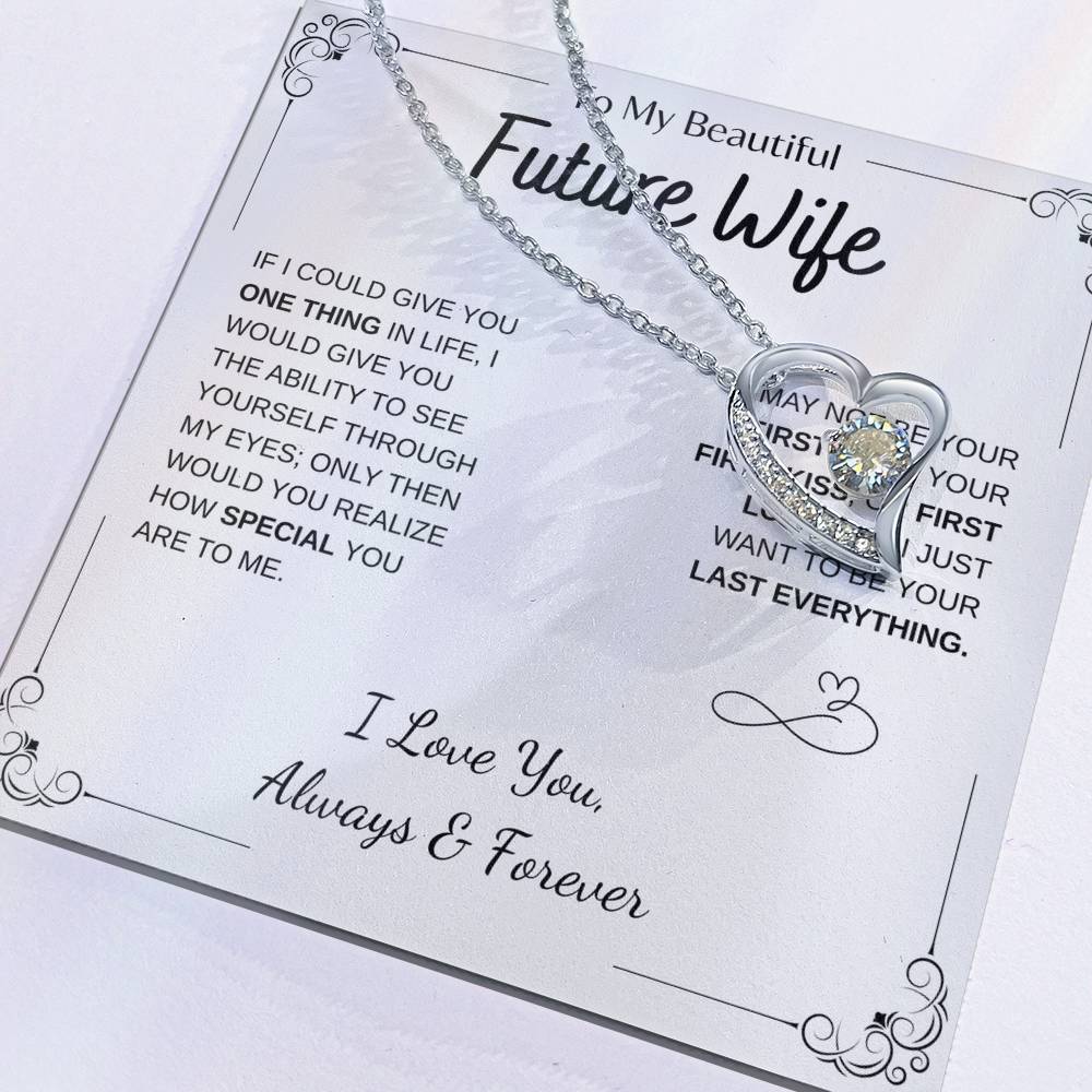 To My Future Wife Necklace - Promise Necklace For Her, Fiance Gifts For Her, Birthday Gifts For Future Wife With Message Card, To My Soulmate Necklace For Women Women Romantic Jewelry With Message Card, Gift Box