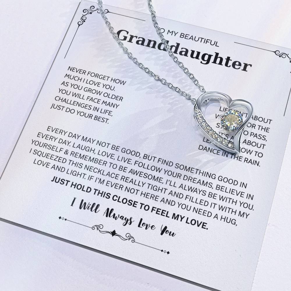 Granddaughter Gifts From Grandma Grandpa - To My Granddaughter Necklace With Heartfelt Message & Elegant Box, Jewelry Gift For Birthday, Graduation, Valentines, Mothers Day, Christmas & More