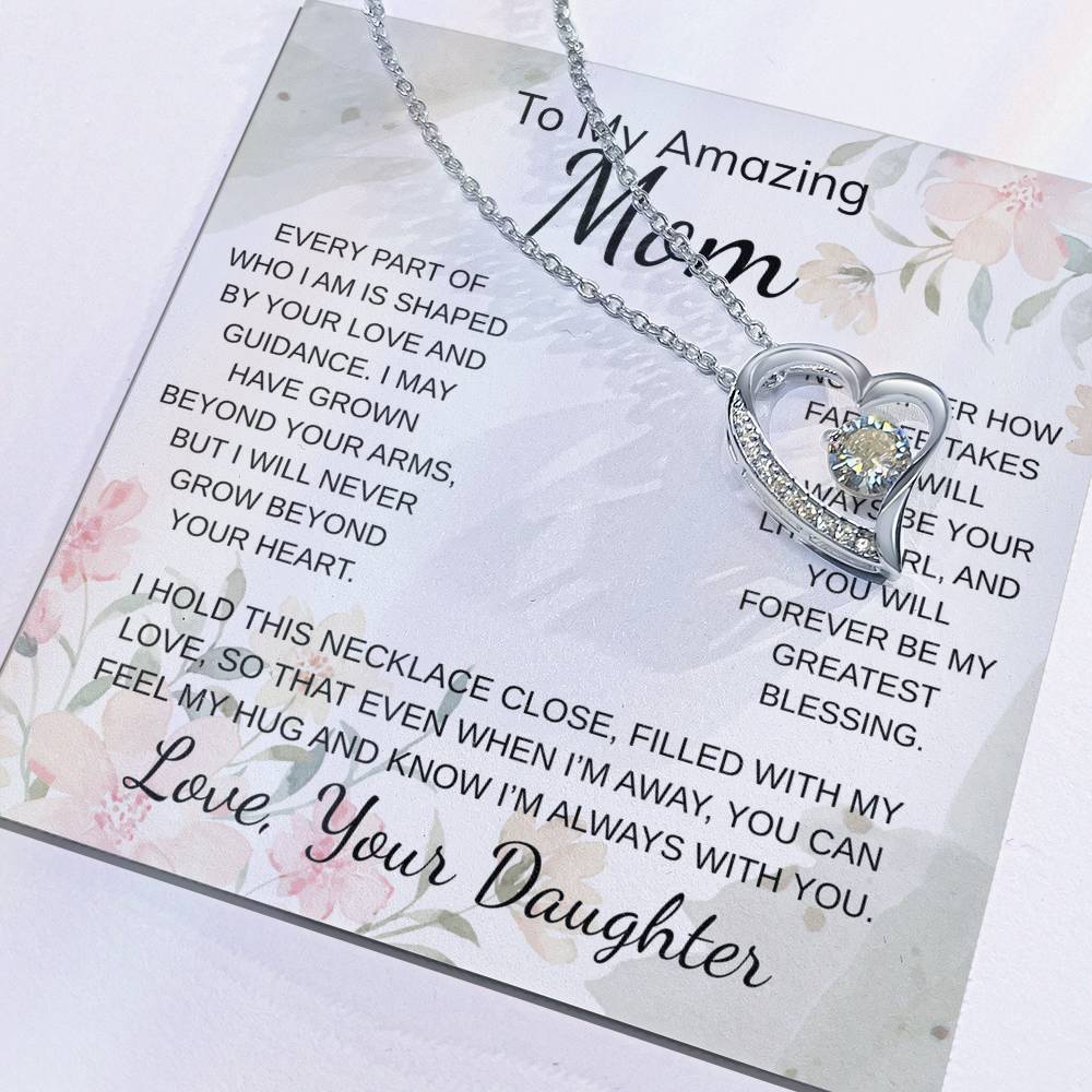 To My Mom – Sentimental Necklace with Heartfelt Card, Thoughtful Gifts from Daughter or Son for Mother’s Day, Birthday, Christmas