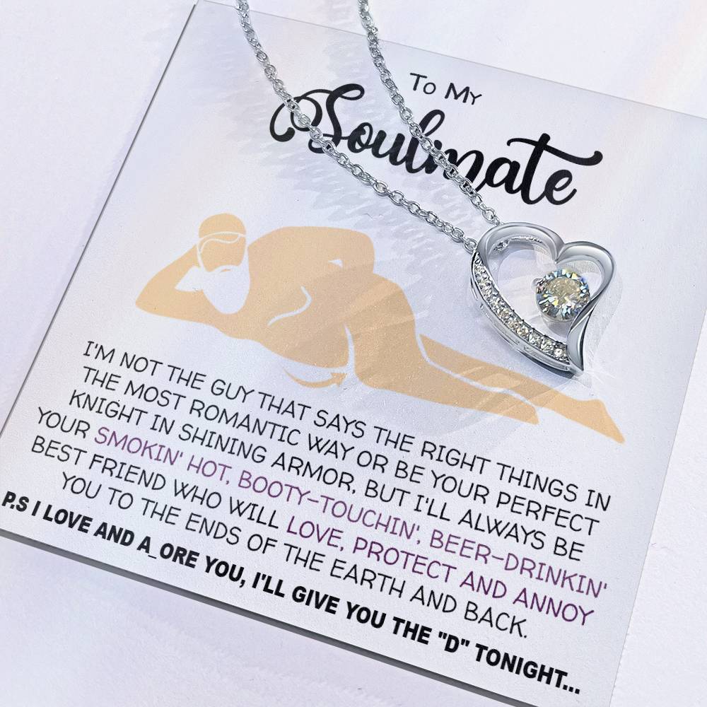Necklace To my Soulmate necklace for Women Gifts from Boyfriend Funny Gifts For Girlfriend Best Birthday Gift Ideas For Wife, Romantic Jewelry For Her Anniversary on Valentine day Forever Love not Earing Template