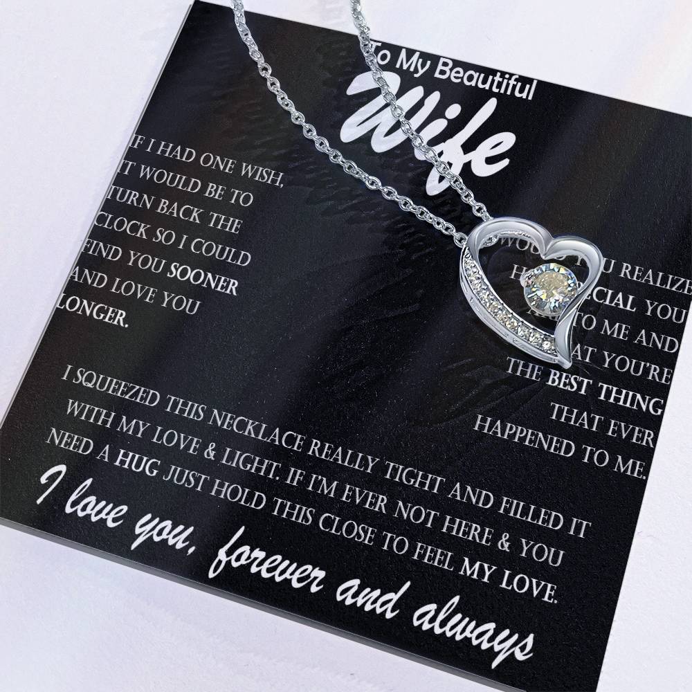 Stainless Steel Heart Necklace for Wife – Durable Love Pendant Jewelry – Perfect Romantic Gift for Her on Anniversary, Valentine’s Day, Birthday