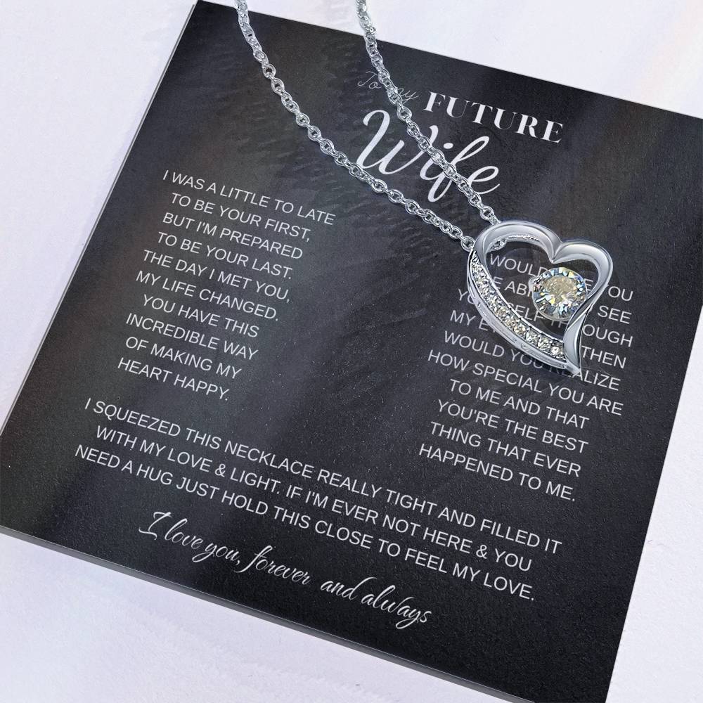 To My Future Wife Necklace - Promise Necklace For Her, Fiance Gifts For Her, Birthday Gifts For Future Wife With Message Card, To My Soulmate Necklace For Women Women Romantic Jewelry With Message Card, Gift Box