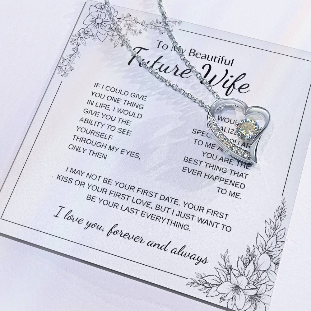 To My Future Wife Necklace - Promise Necklace For Her, Fiance Gifts For Her, Birthday Gifts For Future Wife With Message Card, To My Soulmate Necklace For Women Women Romantic Jewelry With Message Card, Gift Box
