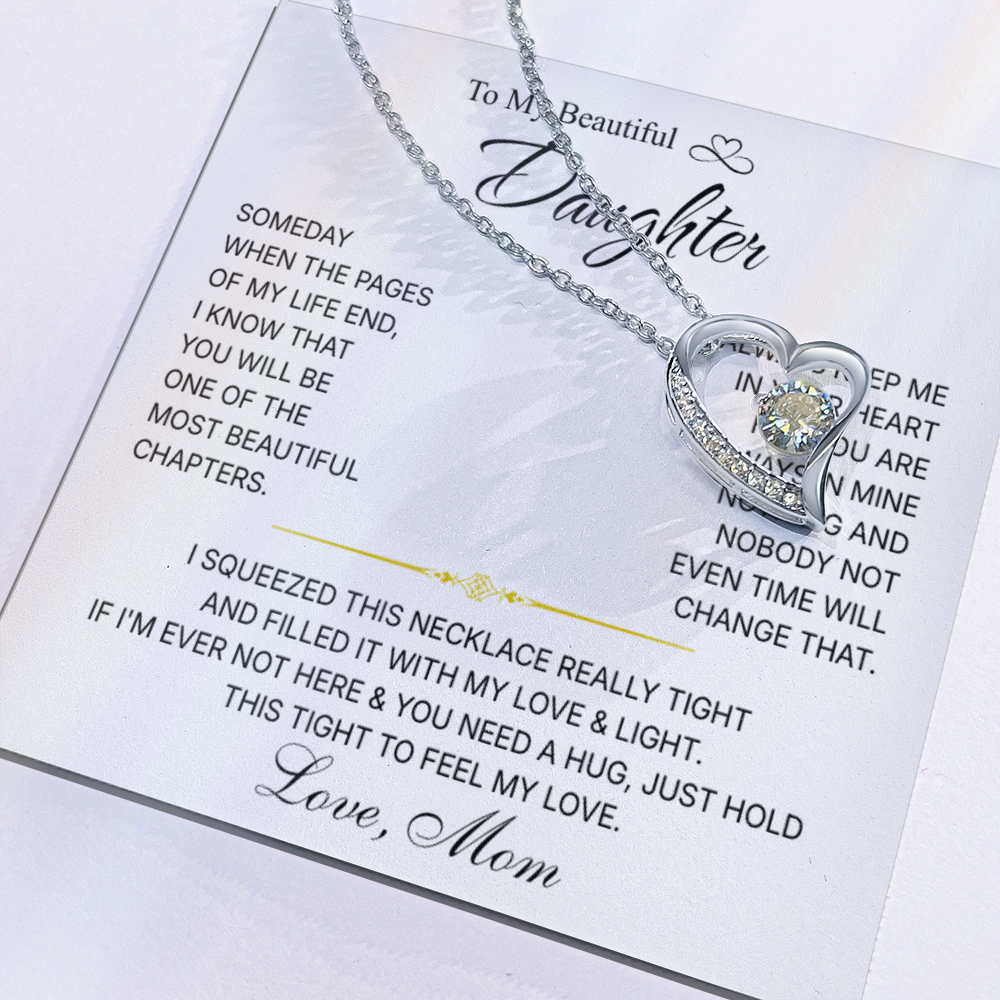 To My Daughter Necklace from Dad – Christmas Gift for Daughter or Daughter-in-Law, Birthday Jewelry for Women, Valentine's Day & Mother's Day Present