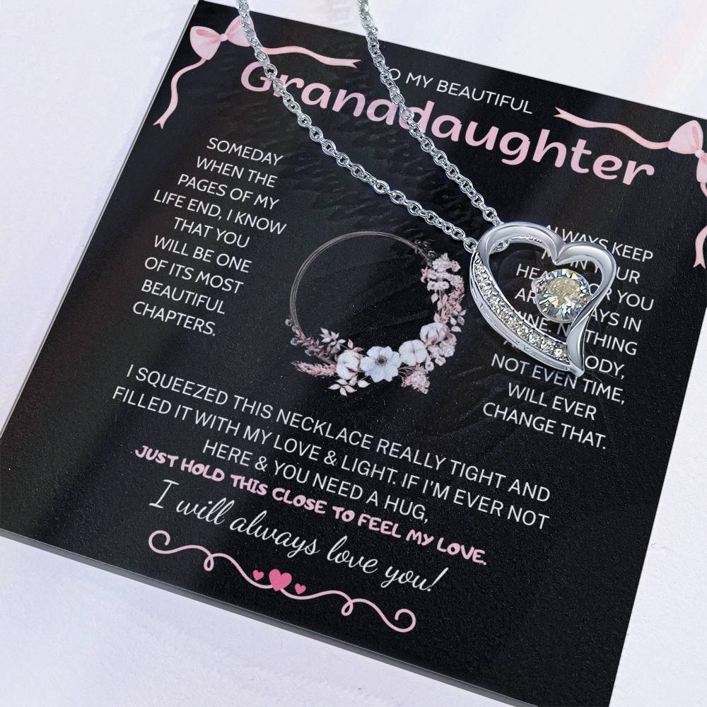Granddaughter Gifts From Grandma Grandpa - To My Granddaughter Necklace With Heartfelt Message & Elegant Box, Jewelry Gift For Birthday, Graduation, Valentines, Mothers Day, Christmas & More