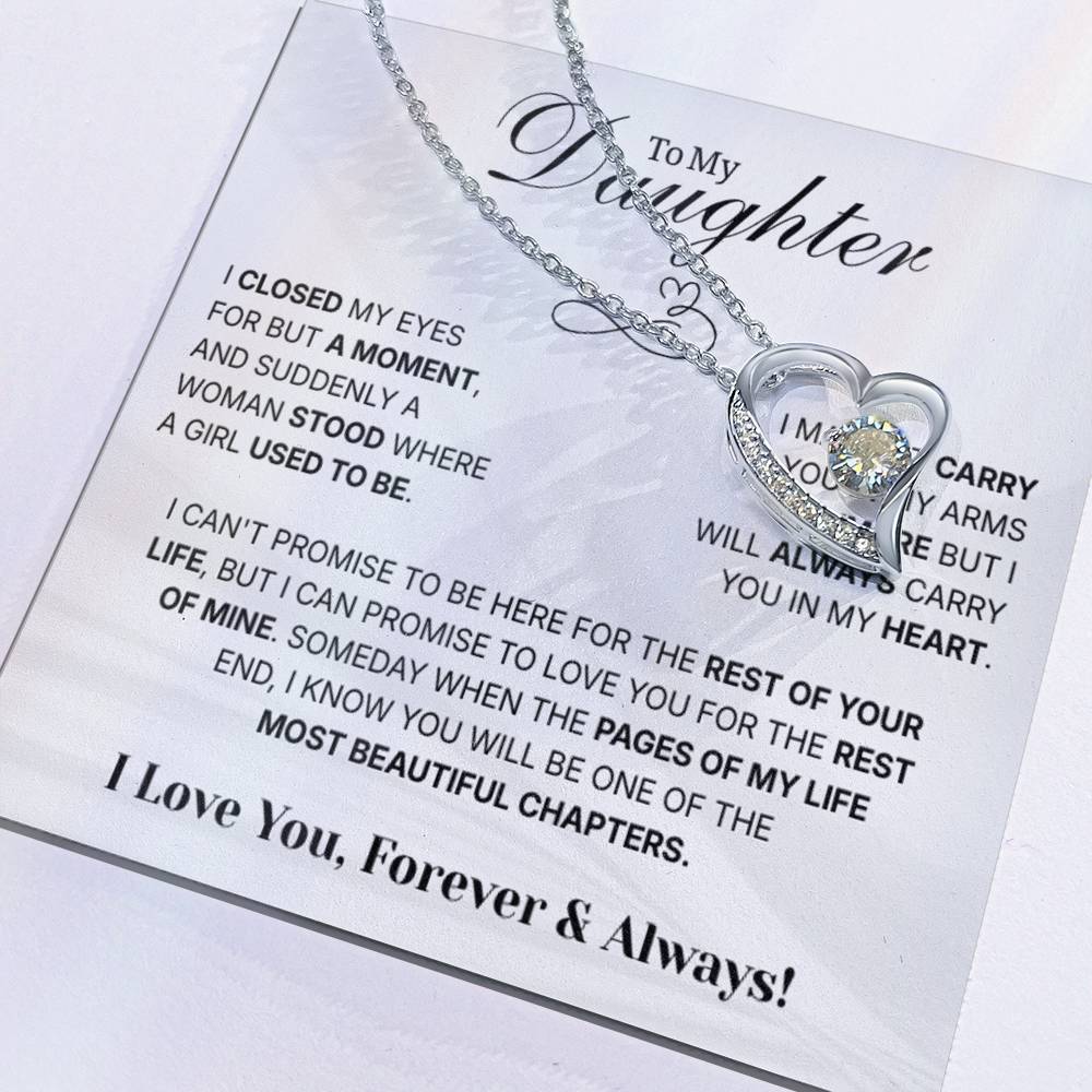 To My Daughter Necklace from Dad – Christmas Gift for Daughter or Daughter-in-Law, Birthday Jewelry for Women, Valentine's Day & Mother's Day Present