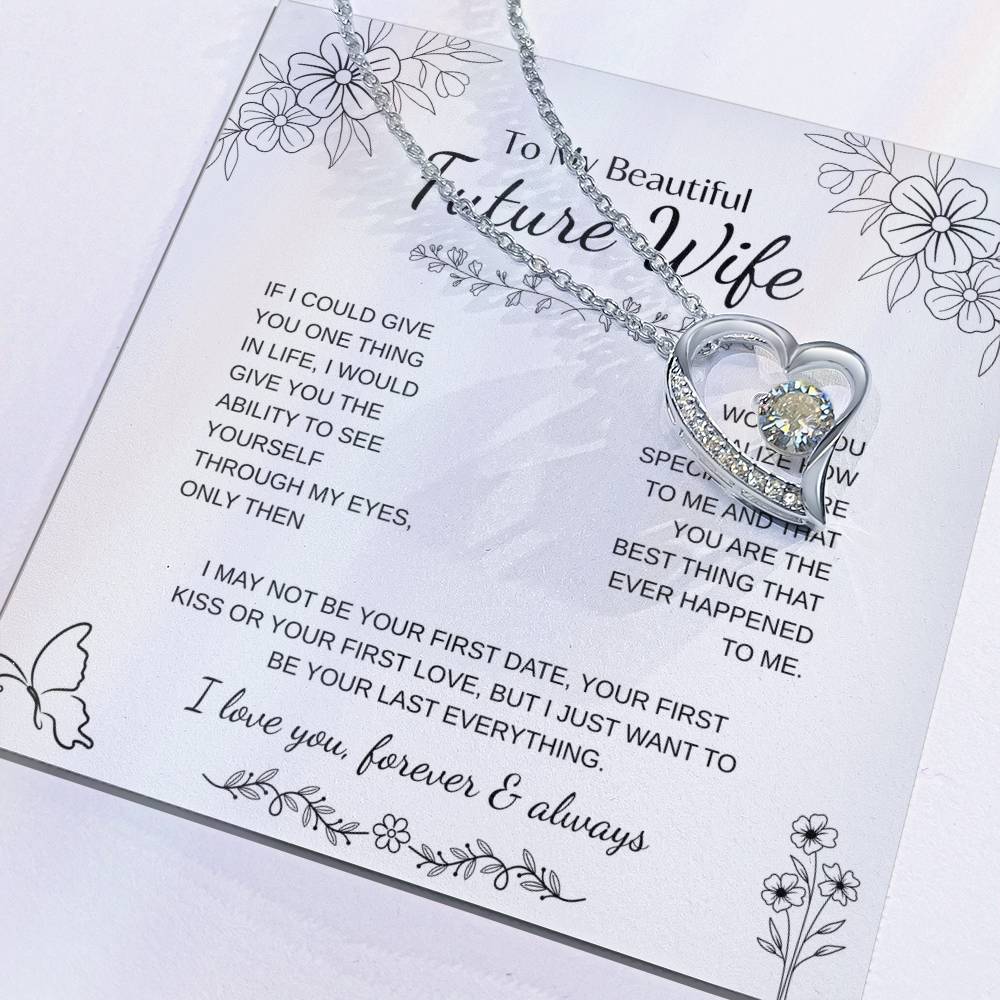 To My Future Wife Necklace - Promise Necklace For Her, Fiance Gifts For Her, Birthday Gifts For Future Wife With Message Card, To My Soulmate Necklace For Women Women Romantic Jewelry With Message Card, Gift Box