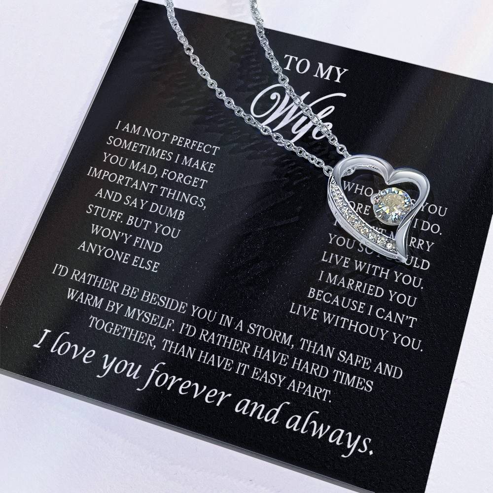 To My Wife Heart Necklace – Stainless Steel Pendant for Women – Meaningful Gift for Anniversary, Birthday, Christmas, Valentine’s Day