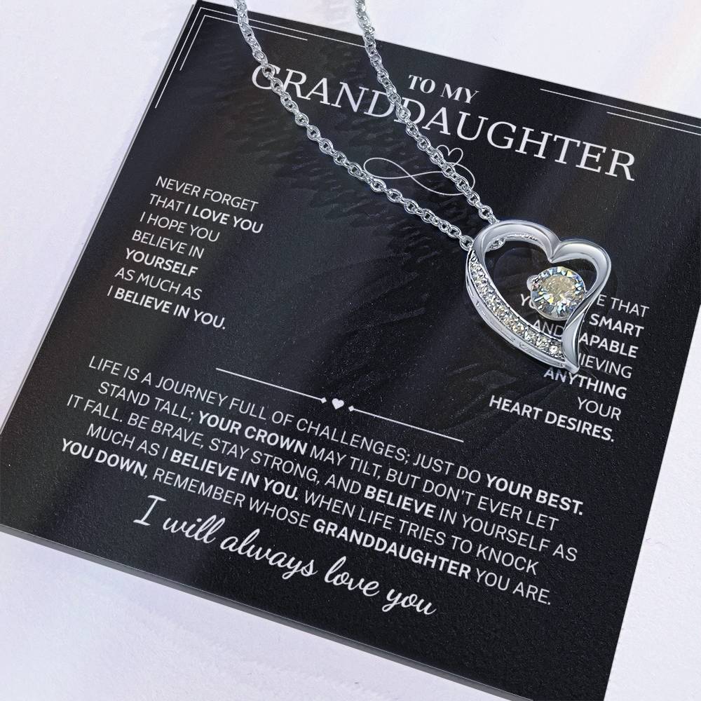 Granddaughter Gifts From Grandma Grandpa - To My Granddaughter Necklace With Heartfelt Message & Elegant Box, Jewelry Gift For Birthday, Graduation, Valentines, Mothers Day, Christmas & More