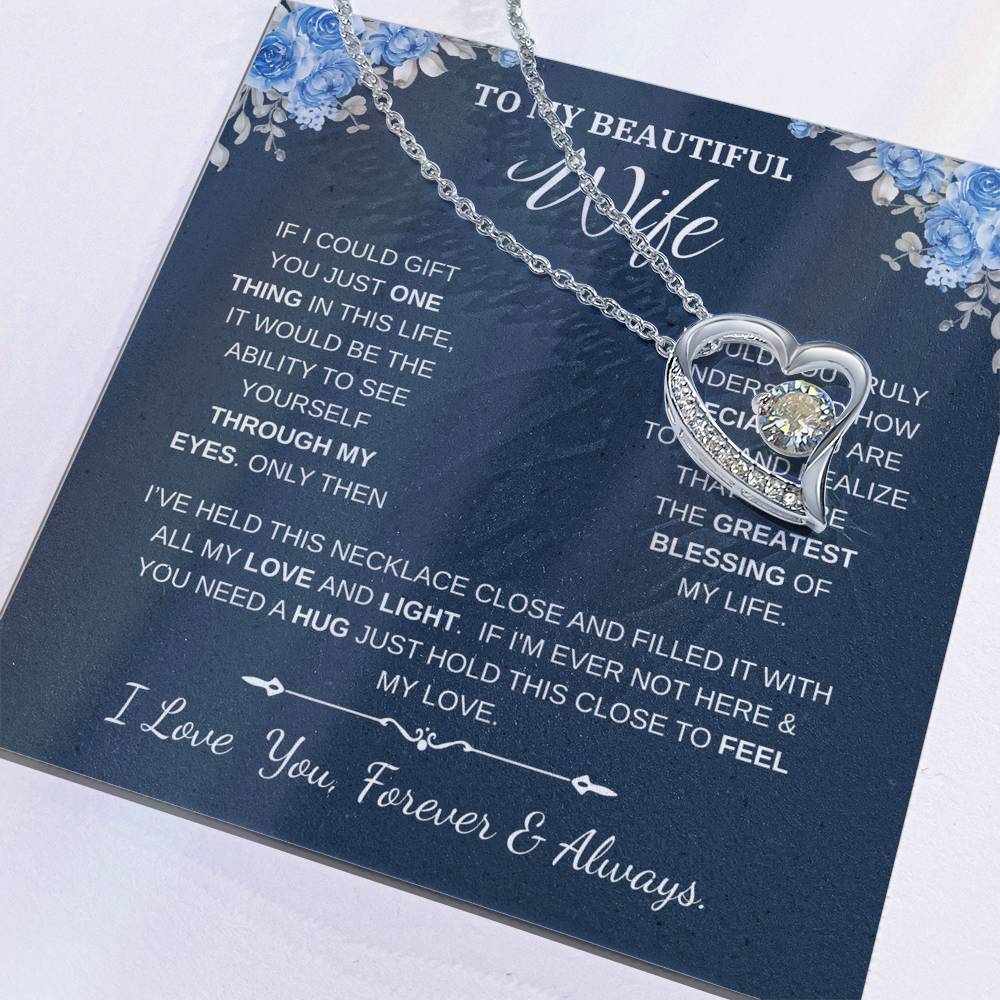To My Wife Jewelry – Forever Love Necklace, Romantic Gift for Her, The Greatest Blessing in My Life, Perfect for Birthday, Christmas, Anniversary, or Valentine’s Day