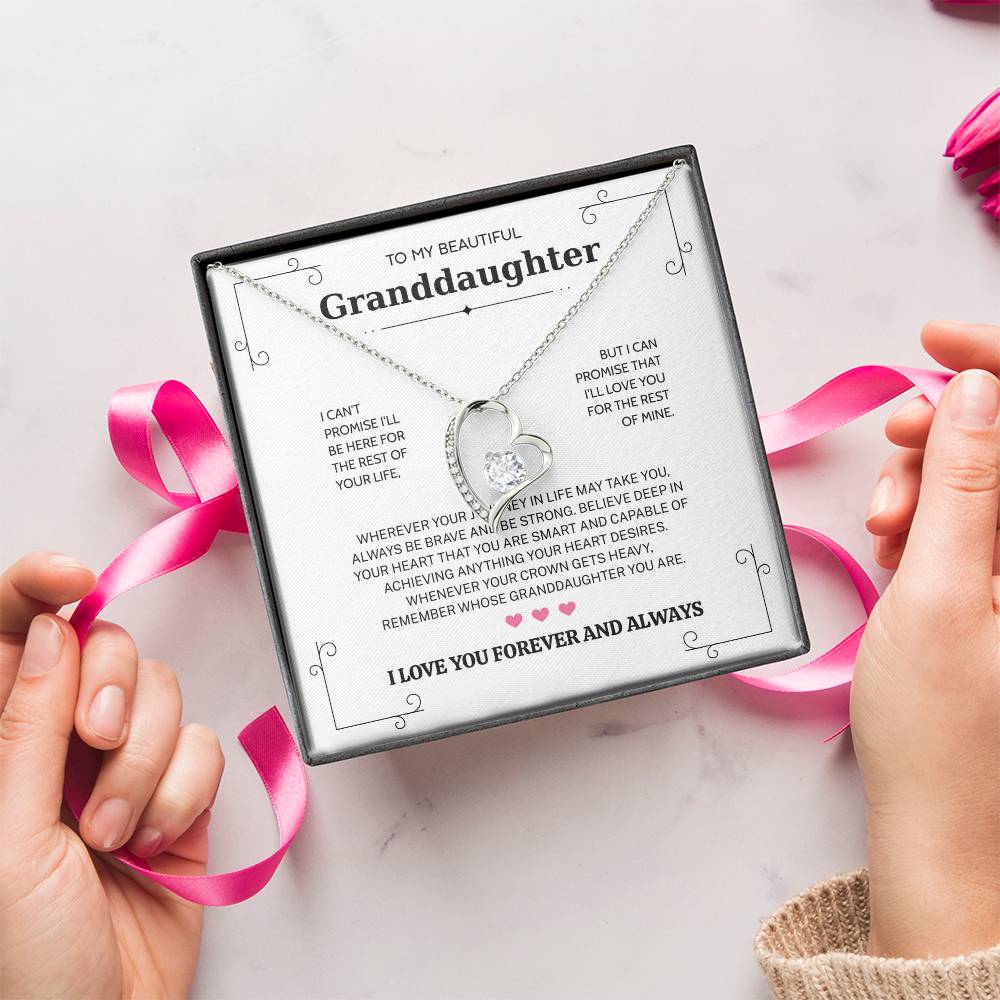 Granddaughter Gifts From Grandma Grandpa - To My Granddaughter Necklace With Heartfelt Message & Elegant Box, Jewelry Gift For Birthday, Graduation, Valentines, Mothers Day, Christmas & More