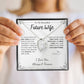 To My Future Wife Necklace - Promise Necklace For Her, Fiance Gifts For Her, Birthday Gifts For Future Wife With Message Card, To My Soulmate Necklace For Women Women Romantic Jewelry With Message Card, Gift Box