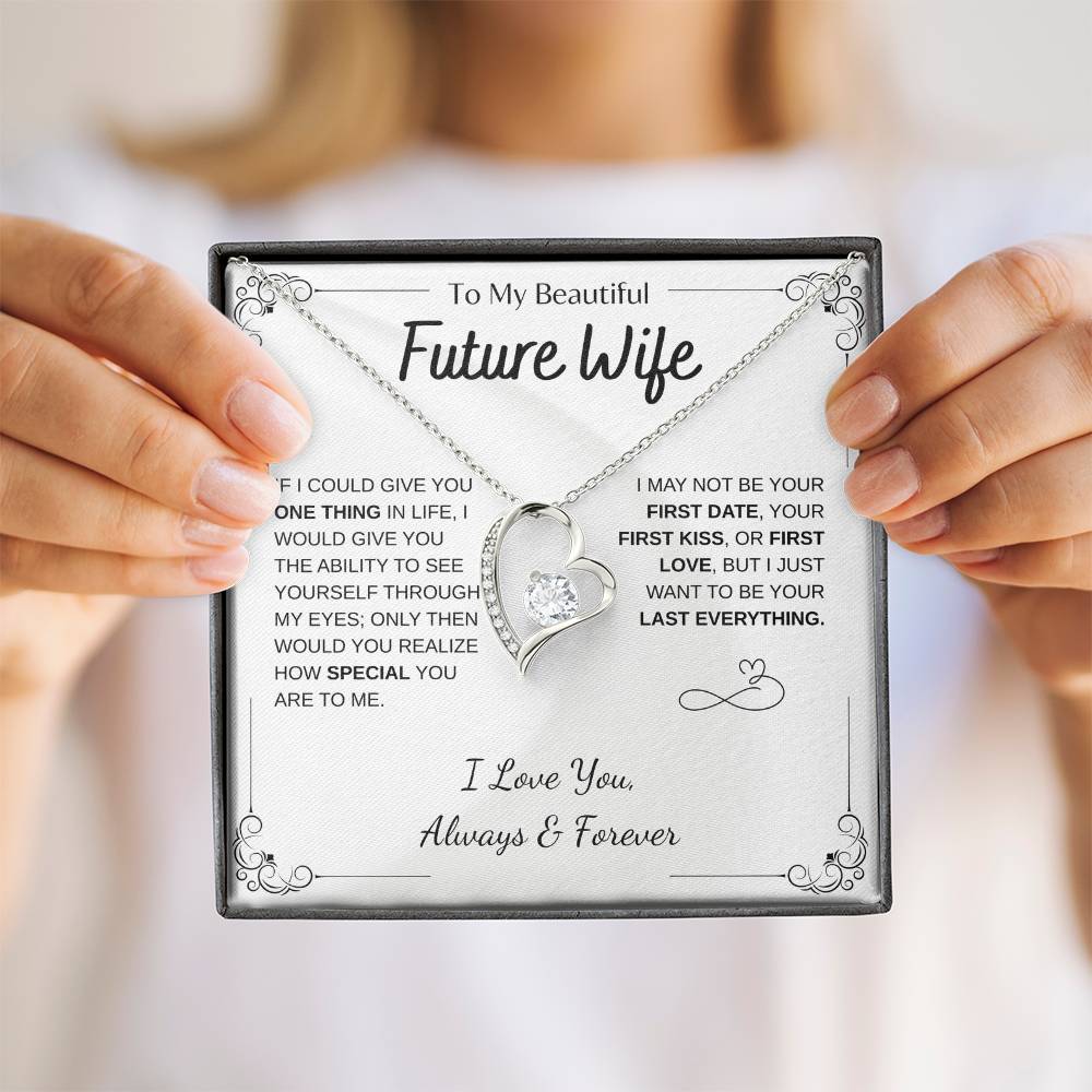 To My Future Wife Necklace - Promise Necklace For Her, Fiance Gifts For Her, Birthday Gifts For Future Wife With Message Card, To My Soulmate Necklace For Women Women Romantic Jewelry With Message Card, Gift Box