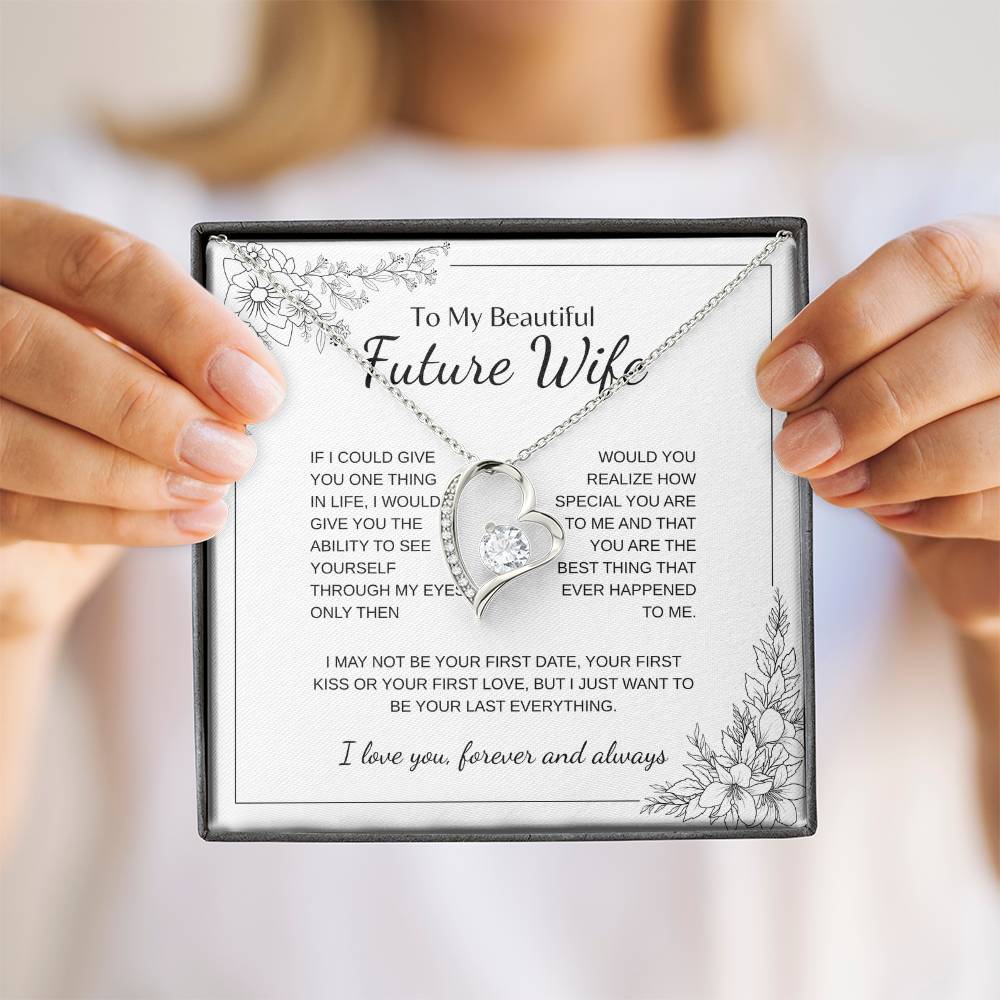 To My Future Wife Necklace - Promise Necklace For Her, Fiance Gifts For Her, Birthday Gifts For Future Wife With Message Card, To My Soulmate Necklace For Women Women Romantic Jewelry With Message Card, Gift Box