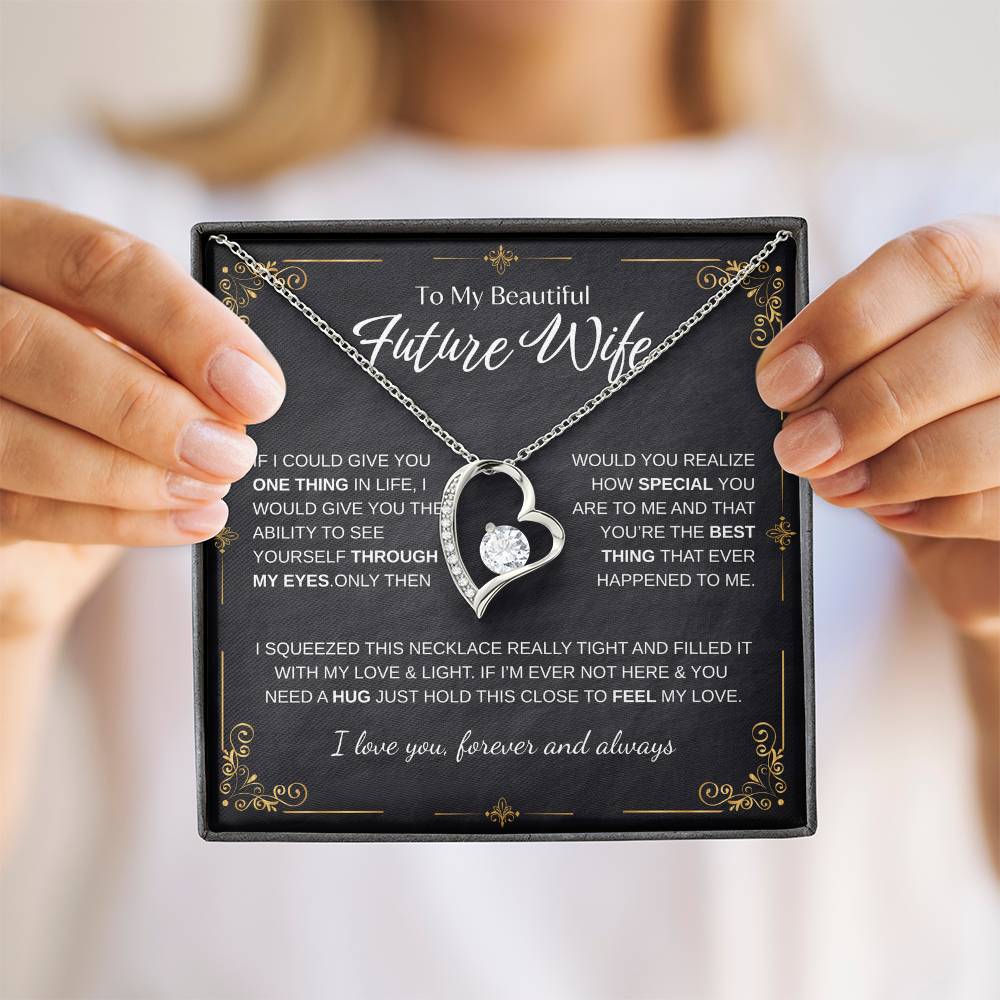 To My Future Wife Necklace - Promise Necklace For Her, Fiance Gifts For Her, Birthday Gifts For Future Wife With Message Card, To My Soulmate Necklace For Women Women Romantic Jewelry With Message Card, Gift Box