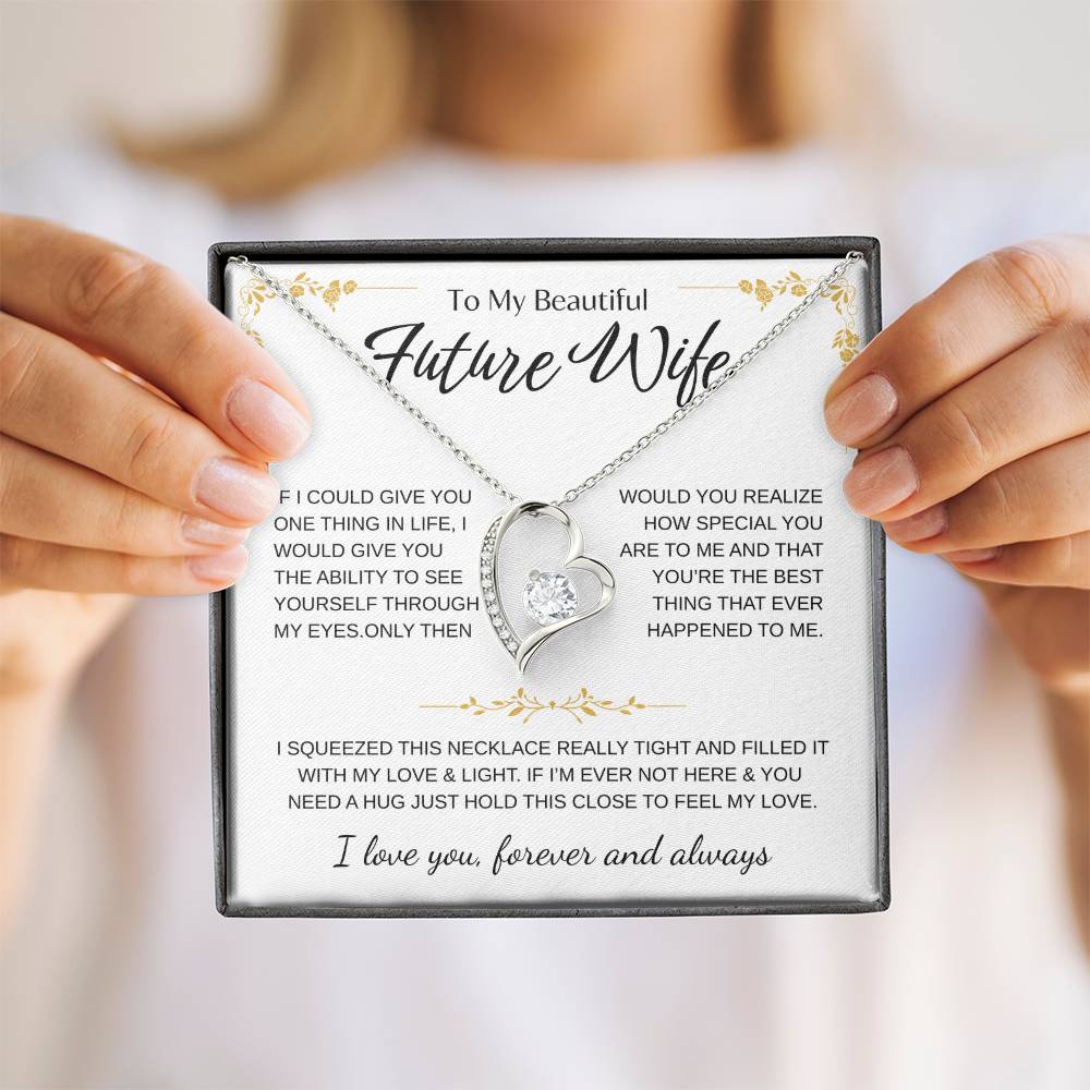 To My Future Wife Necklace - Promise Necklace For Her, Fiance Gifts For Her, Birthday Gifts For Future Wife With Message Card, To My Soulmate Necklace For Women Women Romantic Jewelry With Message Card, Gift Box
